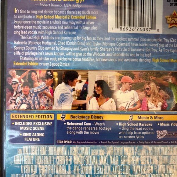 High School Musical 2 Extended Edition Starring Zac Efron DVD  Preloved - Picture 5 of 8